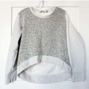 Athleta High Low Gray Sherpa Sweatshirt Small